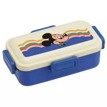 Skater Bento Box Disney Retro Mickey Mouse 530ml Antibacterial Fluffy Dome Lid for Women Made in Japan PFLB6AG-A