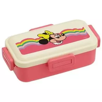 Skater Bento Box Disney Retro Minnie Mouse 530ml Antibacterial Fluffy Dome Lid for Women Made in Japan PFLB6AG-A
