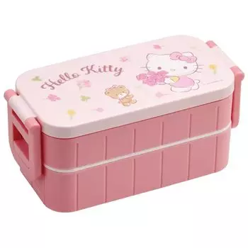 Skater Bento Box Hello Kitty Flower Wreath Sanrio 600 мл антибактериальный 2 яруса для женщин Сделано в Японии YZW3AG-A