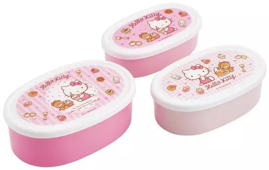 Skater Bento Box Hello Kitty Sweets Sanrio 860ml Set of 3 Seal Container Storage Container Girls Made in Japan SRS3SAG-A