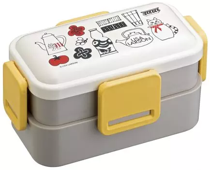 Skater Bento Box Lisa Larson Kitchen 600 мл антибактериальная пушистая крышка-купол 2 яруса для женщин Сделано в Японии PFLW4AG-A