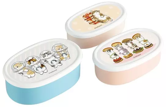 Skater Bento Box Moff Sand 860 мл Набор из 3 герметичных контейнеров для хранения, контейнер для хранения, сделано в Японии SRS3SAG-A