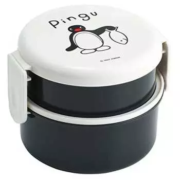 Skater Bento Box Pingu 500ml 2 Tier Round Antibacterial Made in Japan ONWR1AG-A
