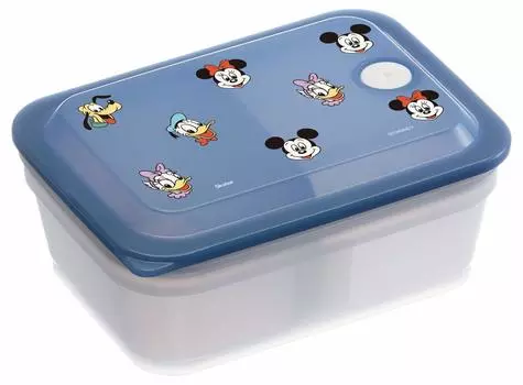 Skater Bento Box с ионами серебра, антибактериальная пушистая упаковка, встроенный воздушный клапан, 1 ярус, 450 мл, Disney Mickey Mouse PAS5AG Ag+