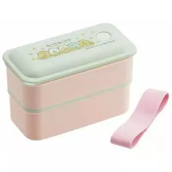 Skater Bento Box Silver Ion Ag+ антибактериальная пушистая упаковка, интегрированная, 2 яруса, 550 мл, Sumikko Gurashi Cat Brothers PALW6AG