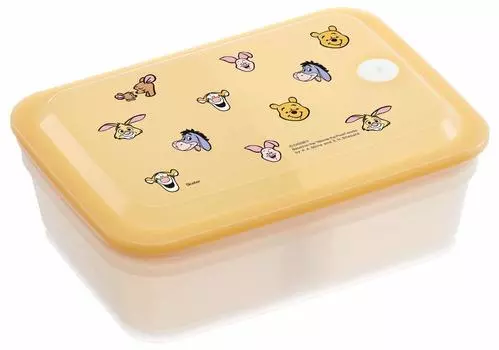 Skater Bento Box Silver Ion Antibacterial Fluffy Packing Integrated Air Valve 1 Tier 600ml Disney Winnie the Pooh PAS6AG Ag+