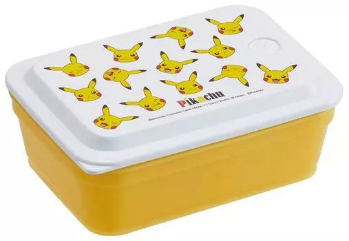 Skater Bento Box с ионами серебра, антибактериальная пушистая упаковка, встроенный воздушный клапан, 1 уровень, 600 мл, Pikachu Ag+ PAS6AG-A
