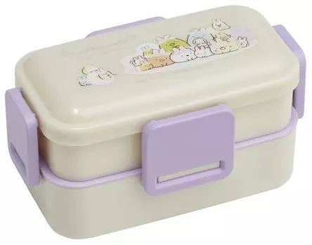 Skater Bento Box Sumikko Gurashi Rabbit Rice 600ml Antibacterial Fluffy Dome Lid 2 Tiers Made in Japan PFLW4AG-A