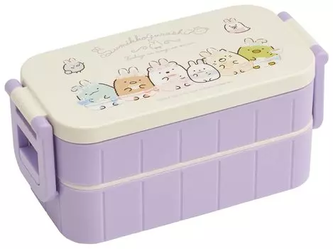 Skater Bento Box Sumikko Gurashi Rabbit Rice 600ml Antibacterial 2 Tiers for Women Made in Japan YZW3AG-A