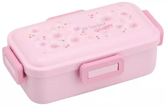 Skater Bento Cherry Blossom All For Made in Box, Pattern, Smile, 530 мл, антибактериальный, пушистый, куполообразная крышка, для женщин, Япония, PFLB6AG-A