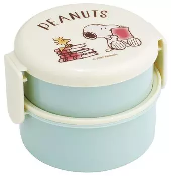 Skater Bento Rice Ball Made in Box, 500ml, 2-Tier, Round, Case, Antibacterial, Japan, Snoopy, Peanuts, Comic, ONWR1AG-A
