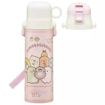 Skater Бутылка для воды из нержавеющей стали для питья 580 мл, чашка для питья 570 мл, бутылка для воды Sumikkogurashi Mole House с холодной изоляцией, спортивная бутылка, симпатичная