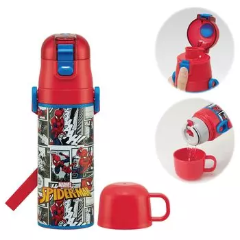 Skater Бутылка для воды из нержавеющей стали для питья 470 мл, чашка для питья 430 мл, легкая, тип 25, термоизолированная, спортивная бутылка для воды для детей