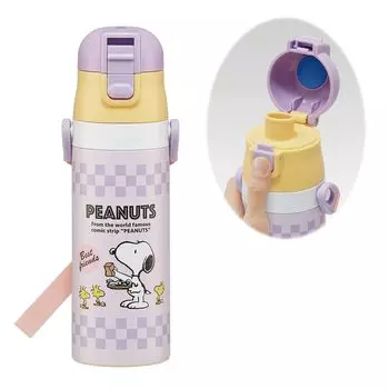 Skater Бутылка для воды из нержавеющей стали для питья 470 мл Snoopy 80s Cafe Легкая бутылка для воды холодного хранения Спортивная бутылка Милая детская