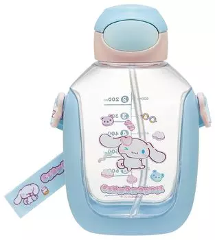 Skater Бутылка для воды с трубочкой One Push и ремнем на плечо 780 мл Sanrio Cinnamoroll Marsh Gumi PDSH8DX