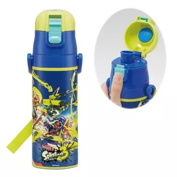 Skater Бутылка для воды SDC4-A, 16,5 жидких унций (470 мл), Splatoon 3, Детская спортивная бутылка из нержавеющей стали