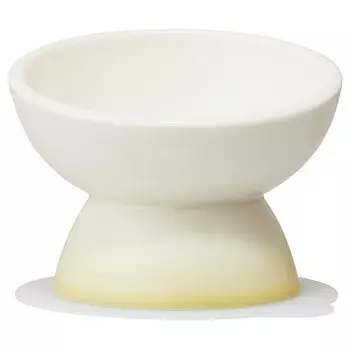 Skater Cat Tableware Ceramic Pet Feeder with Mat Ivory CHOB4