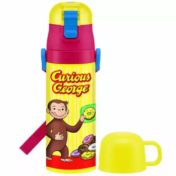 Skater Children s 2WAY Stainless Steel Kids Water Bottle with Cup Curious George 430ml Boys SKDC4-A
