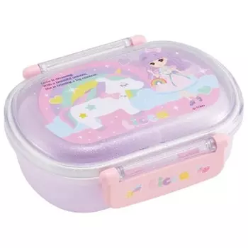 Skater Children s Lunch Box, 1 Tier, 360ml, with Core (Side Dishes Container), Dome-shaped, Fluffy Kids Lunch, Antibacterial Treatment, Made in Japan,