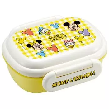 Skater Children s Lunch Box, Small Size, 1 Tier, 270ml, Fluffy Dome-Shaped Kids Lunch, Antibacterial Treatment, Made in Japan, Disney Mickey & Friends