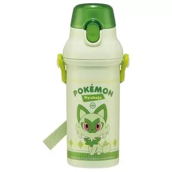 Skater Children s Plastic Water Bottle 480ml One Push Open/Close Antibacterial Child Friendly Lightweight Antibacterial Treatment Made in Japan Pokemo