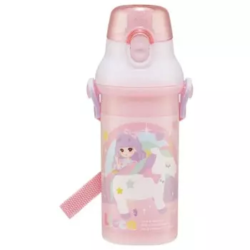 Skater Children s Plastic Water Bottle 480ml One Push Open/Close Antibacterial Child Friendly Lightweight Antibacterial Treatment Made in Japan Licca-