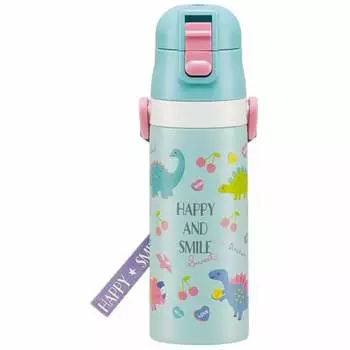 Skater Children s Stainless Steel Kids Water Bottle Direct Drinking 470ml Happy & Smile Girls SDC4