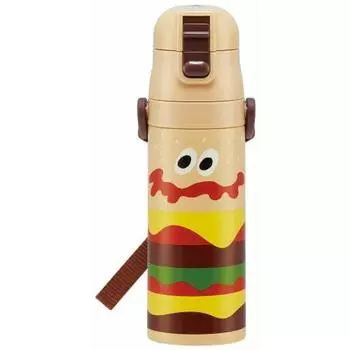 Skater Children s Stainless Steel Kids Water Bottle Direct Drinking Burger Conks Burger 470ml SDC4-A