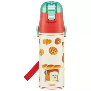 Skater Children s Stainless Steel Water Bottle, Direct Drinking, 470ml, Bread Bastard, Child-friendly, Lightweight Type, Cold Storage Only Waterbottle