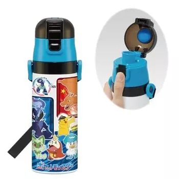 Skater Children s Stainless Steel Water Bottle Direct Drinking 470ml Pokemon 24 Pocket Monsters Child-friendly Lightweight Type Cold Storage Water Bot