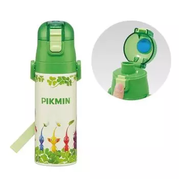 Skater Children s Stainless Steel Water Bottle Direct Drinking 470ml Pikmin Child-friendly Lightweight Type Cold Storage Waterbottle Sports Bottle Cut