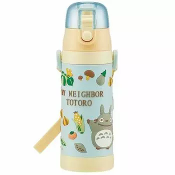 Skater Children s Stainless Steel Water Bottle, Direct Drinking, 480ml, Totoro, Vegetable Color, Child-friendly, Lightweight Type, For Girls, Cold Sto