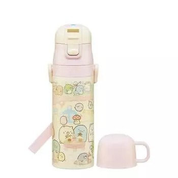 Skater Children s Stainless Steel Water Bottle 2-Way Direct Drinking 470ml Cup Drinking 430ml Sumikkogurashi Mole House Child-friendly Lightweight Typ