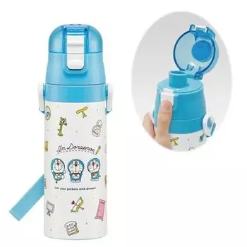 Skater Children s Stainless Steel Water Bottle Direct Drinking 470ml Doraemon Line Design Sanrio Child-Friendly Lightweight Type Cold Storage Water Bo