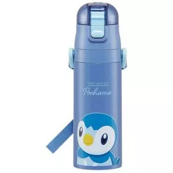 Skater Children s Stainless Steel Water Bottle, Direct Drinking, 470ml, Pokemon Piplup, Child-friendly, Lightweight Type, Boys, Cold Storage Only, Pok