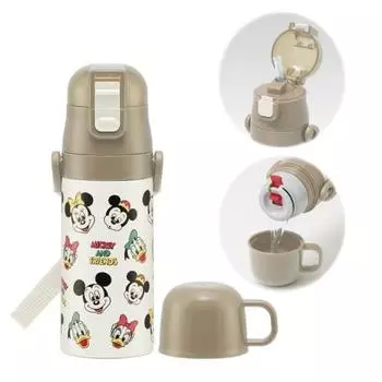 Skater Children s Stainless Steel Water Bottle 2way Direct Drinking 420ml Cup Drinking 350ml Mickey & Friends Cooking Child-friendly Lightweight Type