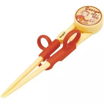 Skater Children s Training Chopsticks, Practice Chopsticks, 14cm, For Ages 2-7, For Right Hands, Easy to Pick Up Square Chopstick Tips, Curious George