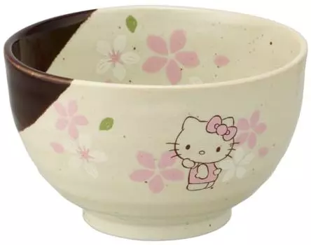 Skater CHMB1-A Mino Ware Small Bowl Hello Kitty Sakura Sanrio 5.0 x 3.1 inches (12.8 x 8 cm)