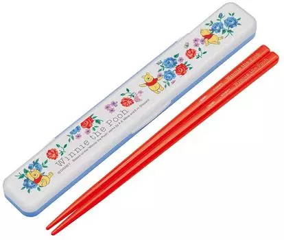 Skater Chopsticks Chopstick Box Set 18cm Pooh Flower Winnie the Pooh Made in Japan ABC3