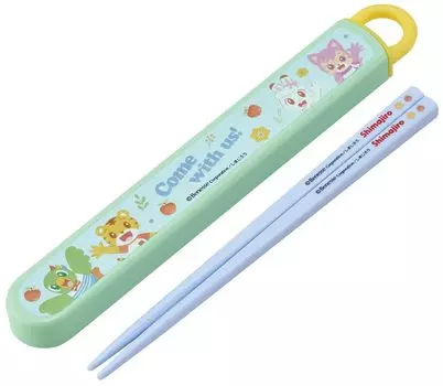 Skater Chopsticks Chopstick Box Set Lunch Box Antibacterial Treatment Boys Girls Легко открывающийся Раздвижной тип Сделано в Японии Shimajiro 23 Boys Girls