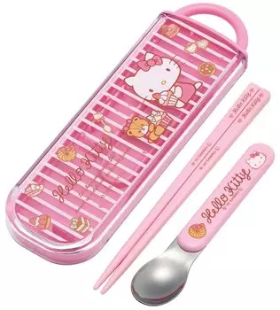 Skater Chopsticks Spoon Set Antibacterial Hello Kitty Sweets Sanrio Made in Japan CCA1AG-A