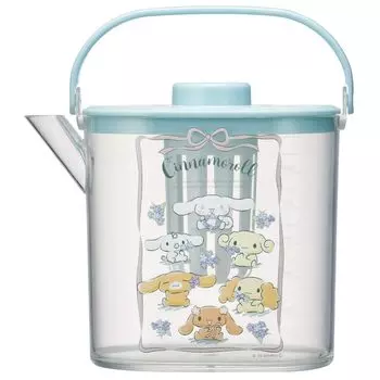 Skater Cold Tea Pot with Can Hold Boiling Cinnamoroll Flower Sanrio Design CM10-A Strainer, 1.2L Capacity, Heat-Resistant, Water, Wreath,