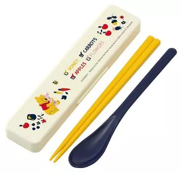 Skater Combi Set Chopsticks Spoon Set Antibacterial Disney Winnie the Pooh LOVE GROW Made in Japan 18 см CCS3SAAG-A