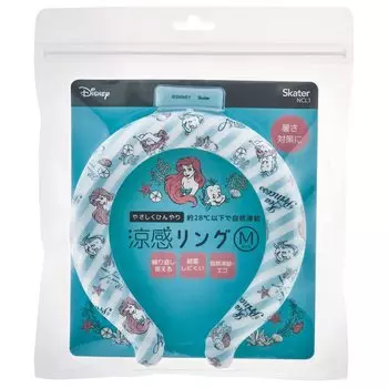 Skater Cool Ring Reusable Neck Cooler M Size for Women and Children Disney Ariel 23 NCL1-A