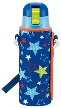 Skater Direct Drinking Stainless Steel Water Bottle 470ml with Bottle Cover Star Boy KSDC4-A