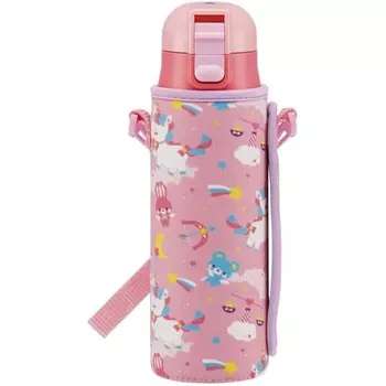 Skater Direct Drinking Stainless Steel Water Bottle 470ml with Bottle Cover Unicorn Girl KSDC4