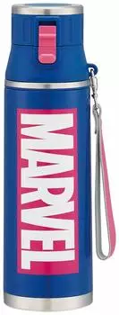 Skater Direct Drinking Stainless Steel Water Bottle Navy Marvel Logo SDMC12 1.2L