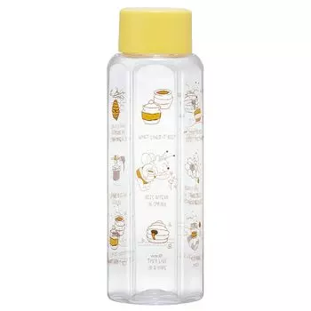 Skater Easy to Hold Hexagonal Water Bottle Plastic 350ml Blow Bottle Adults Kids Direct Drinking Transparent Disney Winnie the Pooh Girls Lightweight