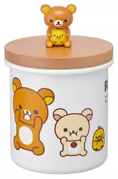 Skater Enamel Canister 750ml Wooden Lid with Mascot Storage Container Rilakkuma ENC8D