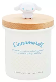 Skater Enamel Canister 750ml Wooden Lid with Mascot Storage Container Sanrio Cinnamoroll ENC8D-A